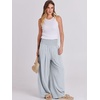 image:imageANRABESS Women Linen Palazzo Wide Leg Pants with PocketsLight Blue