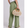 image:imageANRABESS Women Linen Palazzo Wide Leg Pants with PocketsOlive