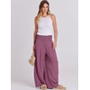 image:imageANRABESS Women Linen Palazzo Wide Leg Pants with PocketsPurple