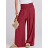 image:imageANRABESS Women Linen Palazzo Wide Leg Pants with PocketsRed
