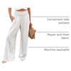 image:imageANRABESS Women Linen Palazzo Wide Leg Pants with PocketsWhite