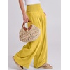 image:imageANRABESS Women Linen Palazzo Wide Leg Pants with PocketsYellow