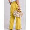 image:imageANRABESS Women Linen Palazzo Wide Leg Pants with PocketsYellow