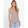 image:imageANRABESS Women Long Sleeve Polo Shirts Business Casual Top Fall OutfitsLight Camel
