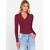 image:imageANRABESS Women Long Sleeve Polo Shirts Business Casual Top Fall OutfitsWine Red