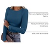 image:imageANRABESS Women Long Sleeve Shirts Ribbed Fitted TopsDeep Blue