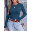 image:imageANRABESS Women Long Sleeve Shirts Ribbed Fitted TopsDeep Blue