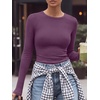 image:imageANRABESS Women Long Sleeve Shirts Ribbed Fitted TopsDeep Purple