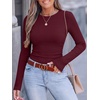 image:imageANRABESS Women Long Sleeve Shirts Ribbed Fitted TopsDeep Red