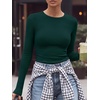 image:imageANRABESS Women Long Sleeve Shirts Ribbed Fitted TopsForest Green
