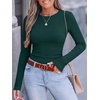 image:imageANRABESS Women Long Sleeve Shirts Ribbed Fitted TopsForest Green