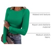 image:imageANRABESS Women Long Sleeve Shirts Ribbed Fitted TopsGreen