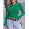 image:imageANRABESS Women Long Sleeve Shirts Ribbed Fitted TopsGreen