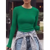 image:imageANRABESS Women Long Sleeve Shirts Ribbed Fitted TopsGreen