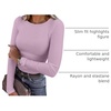 image:imageANRABESS Women Long Sleeve Shirts Ribbed Fitted TopsLight Purple