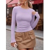 image:imageANRABESS Women Long Sleeve Shirts Ribbed Fitted TopsPurple