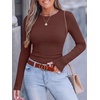 image:imageANRABESS Women Long Sleeve Shirts Ribbed Fitted TopsRed Brown