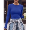 image:imageANRABESS Women Long Sleeve Shirts Ribbed Fitted TopsRoyal Blue