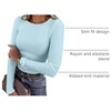 image:imageANRABESS Women Long Sleeve Shirts Ribbed Fitted TopsSky