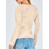 image:imageANRABESS Women Mesh Long Sleeve Floral Slim Fit Going Out Tops Fall OutfitBeige