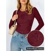 image:imageANRABESS Women Mesh Long Sleeve Floral Slim Fit Going Out Tops Fall OutfitWine Red