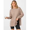 image:imageANRABESS Women Oversized Tunic Top Fall Long Sleeve ShirtsLight Brown
