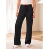 image:imageANRABESS Women Ribbed Knit Wide Leg Lounge Pajama Pants with PocketsBlack