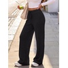image:imageANRABESS Women Ribbed Knit Wide Leg Lounge Pajama Pants with PocketsBlack