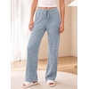 image:imageANRABESS Women Ribbed Knit Wide Leg Lounge Pajama Pants with PocketsBlue