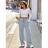 image:imageANRABESS Women Ribbed Knit Wide Leg Lounge Pajama Pants with PocketsBlue