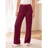 image:imageANRABESS Women Ribbed Knit Wide Leg Lounge Pajama Pants with PocketsBurgundy