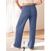 image:imageANRABESS Women Ribbed Knit Wide Leg Lounge Pajama Pants with PocketsDark Blue