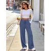 image:imageANRABESS Women Ribbed Knit Wide Leg Lounge Pajama Pants with PocketsDark Blue