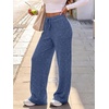 image:imageANRABESS Women Ribbed Knit Wide Leg Lounge Pajama Pants with PocketsDark Blue