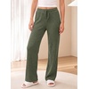 image:imageANRABESS Women Ribbed Knit Wide Leg Lounge Pajama Pants with PocketsDeep Green