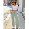 image:imageANRABESS Women Ribbed Knit Wide Leg Lounge Pajama Pants with PocketsLight Green
