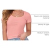 image:imageANRABESS Women Short Sleeve Tops Scoop Neck Ribbed Tee ShirtsCoral