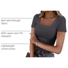 image:imageANRABESS Women Short Sleeve Tops Scoop Neck Ribbed Tee ShirtsDark Grey