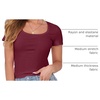 image:imageANRABESS Women Short Sleeve Tops Scoop Neck Ribbed Tee ShirtsDeep Red