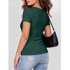 image:imageANRABESS Women Short Sleeve Tops Scoop Neck Ribbed Tee ShirtsForest Green