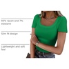 image:imageANRABESS Women Short Sleeve Tops Scoop Neck Ribbed Tee ShirtsGreen