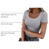image:imageANRABESS Women Short Sleeve Tops Scoop Neck Ribbed Tee ShirtsGrey