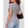 image:imageANRABESS Women Short Sleeve Tops Scoop Neck Ribbed Tee ShirtsGrey