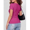 image:imageANRABESS Women Short Sleeve Tops Scoop Neck Ribbed Tee ShirtsHot Pink