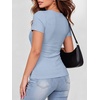 image:imageANRABESS Women Short Sleeve Tops Scoop Neck Ribbed Tee ShirtsLight Blue