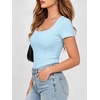 image:imageANRABESS Women Short Sleeve Tops Scoop Neck Ribbed Tee ShirtsLight Blue2
