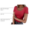 image:imageANRABESS Women Short Sleeve Tops Scoop Neck Ribbed Tee ShirtsRed