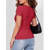 image:imageANRABESS Women Short Sleeve Tops Scoop Neck Ribbed Tee ShirtsRed