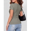image:imageANRABESS Women Short Sleeve Tops Scoop Neck Ribbed Tee ShirtsSage Green