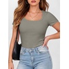 image:imageANRABESS Women Short Sleeve Tops Scoop Neck Ribbed Tee ShirtsSage Green